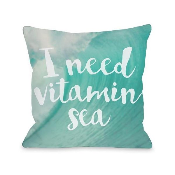 One Bella Casa One Bella Casa 74999PL16 16 x 16 in. Vitamin Sea Pillow - Teal 74999PL16